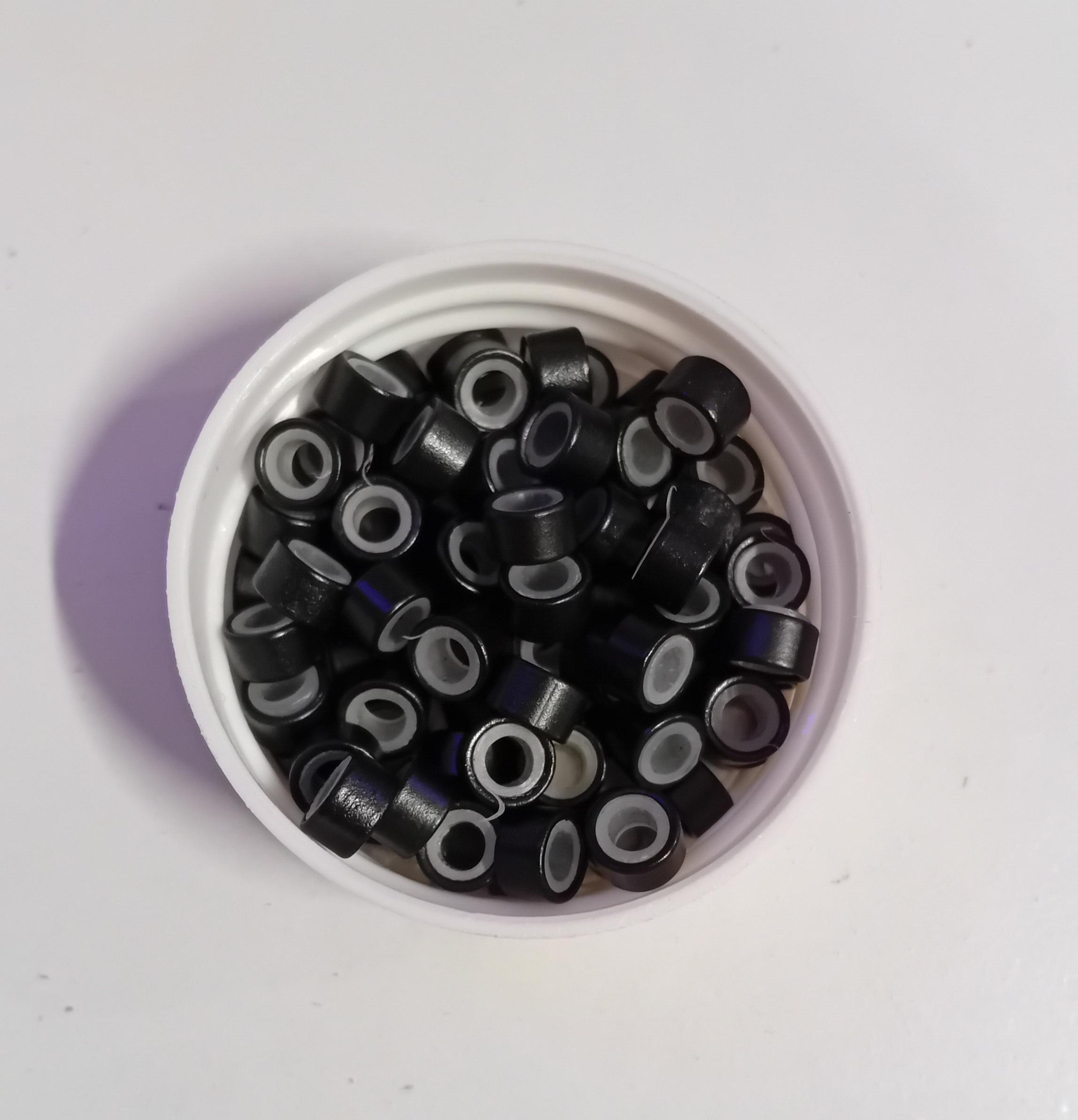 AKCIÓS! Fekete szilikonos mikrogyűrű 1000db/5mm FEHÉR SZILIKONNAL (1#)