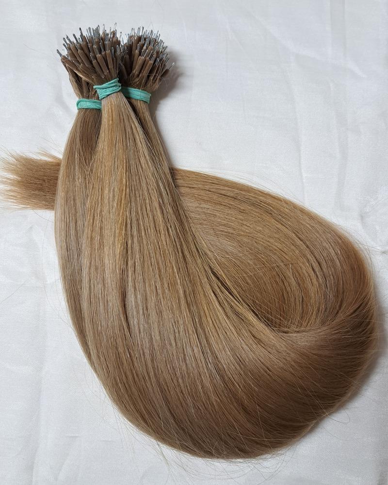 Nano gyűrűre tincsezett, 8-as festett 50cm 100% eredeti emberi haj/ 10gr (S)