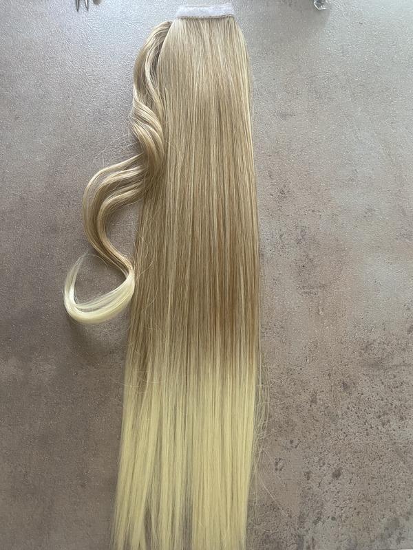 Melíros jellegű, ombre szőke vasalható I. osztályú, 55-60cm szintetikus copf (16)