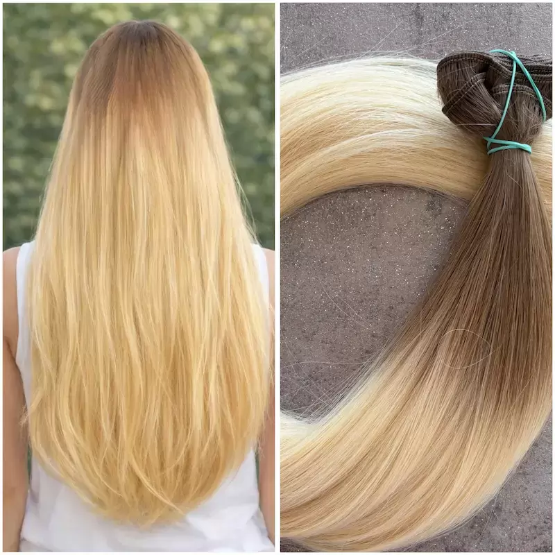 Ombre tresszelt 50cm 100% eredeti haj/ 10gr