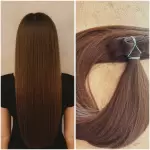 Gesztenye barna 100% emberi hajból készült csatos haj kb. 110-115gr 77 cm