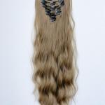 Hamvas 8-as színű vasalható I. osztályú csatos, szintetikus haj 55 cm (30)