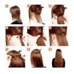 Világosbarna-szőke ombre vasalható I. osztályú csatos 55cm, szintetikus haj (14)