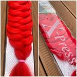 Szintetikus póthaj piros, enyhén narancssárgás 120gr/100cm