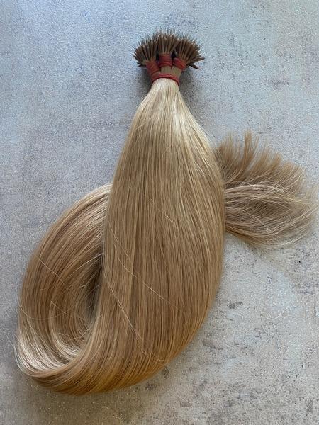 Nano gyűrűre tincsezett 8-as festett szőke 40cm 100% eredeti emberi haj/ 10gr