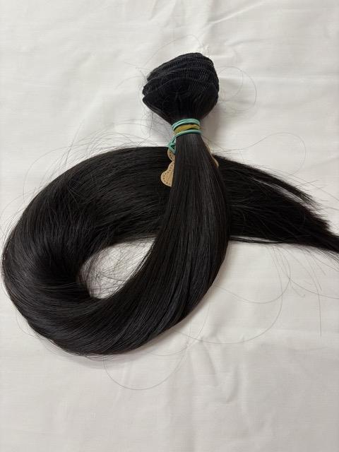 Sötétbarna vasalható csatos, egyenes szintetikus haj 50-55cm (5)