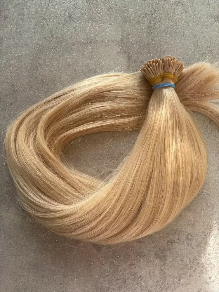 Festett sötét bézs tresszelt 50cm 100% eredeti haj/ 10gr