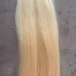 Platina szőke 100% emberi hajból készült csatos haj kb. 110-115 gr 50-55 cm