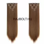 Gesztenye barna 100% emberi hajból készült csatos haj kb. 110-115gr 77 cm