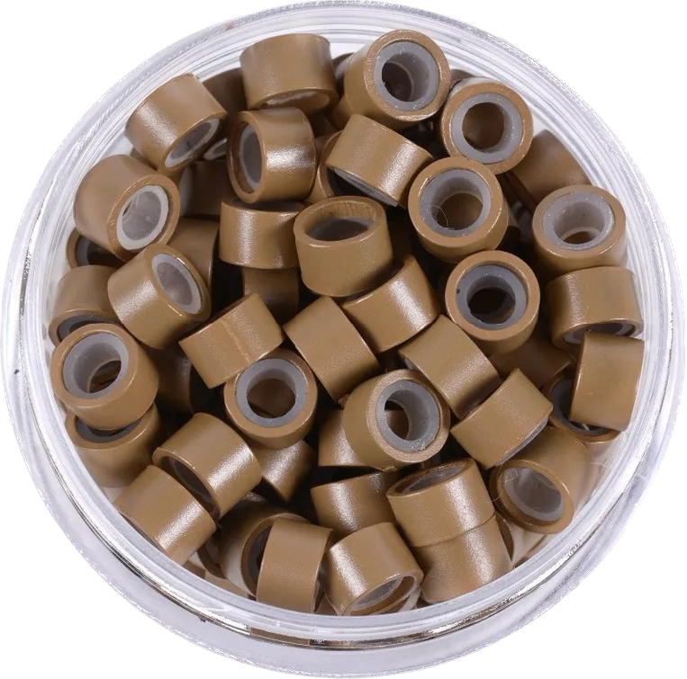 Karamell szilikonos mikrógyűrű 100db/5mm (8#)