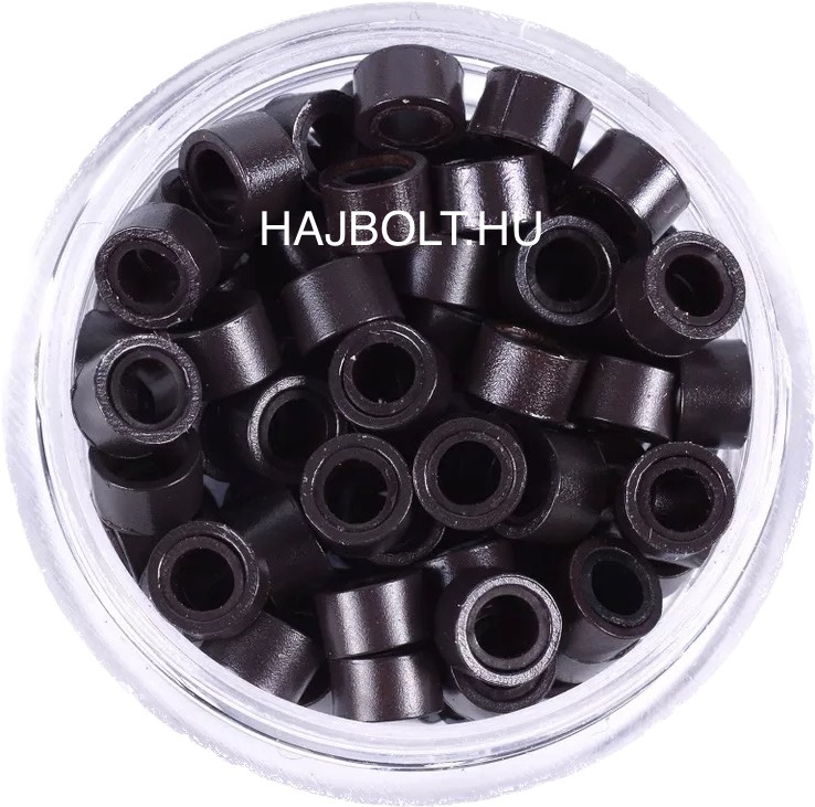 Sötétbarna szilikonos mikrógyűrű 100db/5mm (3#)