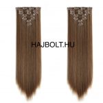 Gesztenye barna 100% emberi hajból készült csatos haj kb. 110-115 gr 50 cm