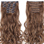 Gesztenye barna 100% emberi hajból készült csatos haj kb. 110-115 gr 50 cm