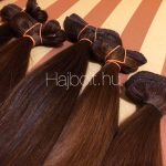 Tresszelt gesztenye színű 100% eredeti emberi haj 40 cm/ 10 gr