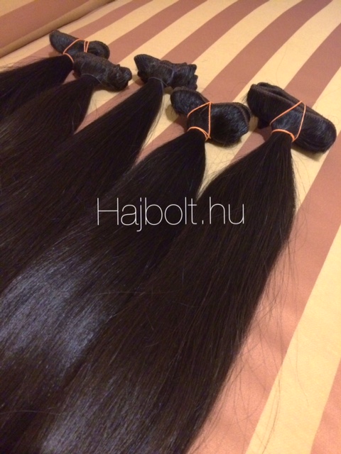 Tresszelt sötétbarna vékonyszálú 50cm festetlen 100% eredeti haj/ 10gr