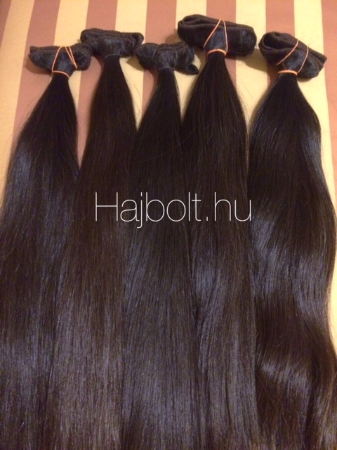 Tresszelt sötétbarna vékonyszálú 60cm natúr 100% emberi haj/ 10 gr