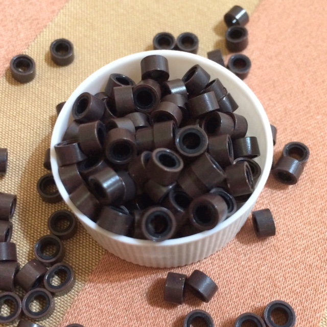 Csokibarna szilikonos mikrógyűrű 100db/5mm (5#)