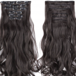 Natúr barna 100% emberi hajból készült csatos haj kb. 110-115 gr 70cm