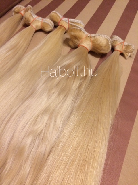 Hamvas középszőke tresszelt 100% emberi haj 80cm/ 10gr