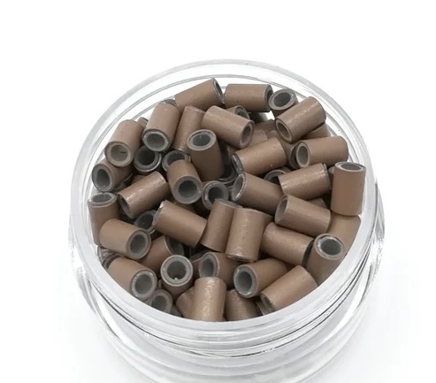 Világosbarna szilikonos hüvelygyűrű 100db/4mm; 3,5mm