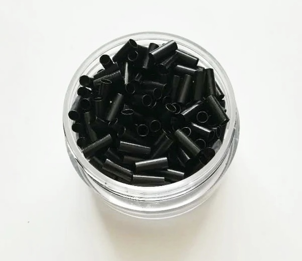 Fekete réz hüvelygyűrű 100db/3,5mm; 2,8mm