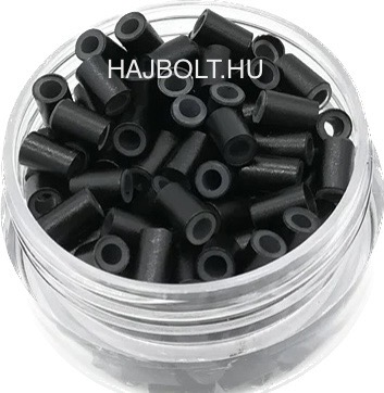 Fekete szilikonos hüvelygyűrű 100db/4mm; 3,5mm