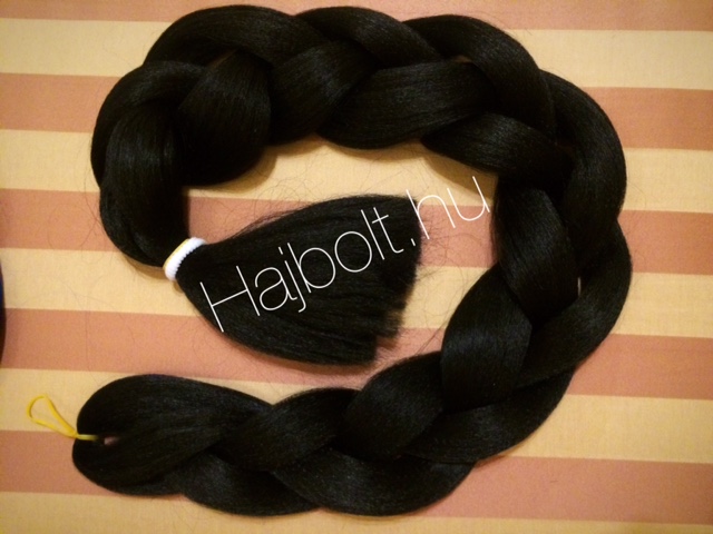 Szintetikus póthaj fekete 120gr/100cm / 10 db