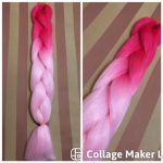 Szintetikus póthaj ombre magenta-rózsaszín 100gr / 60cm