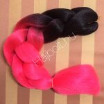 Szintetikus póthaj ombre fekete-pink 100gr/60cm