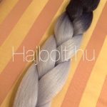 Szintetikus póthaj ombre fekete-ezüst 100gr / 60cm