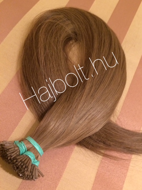 Tincsezett 60cm festett 7-es barna 100% eredeti emberi haj/10 gr