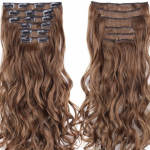 Gesztenyebarna csatos 40-80 cm eredeti emberi haj