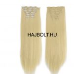 Platina szőke 100% emberi hajból készült csatos haj kb. 110-115 gr 50-55 cm