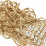 Méz szőke 100% emberi hajból készült csatos haj kb. 110-115 gr 50 cm