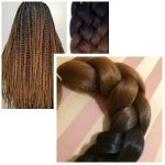Szintetikus póthaj ombre (fekete-aranybarna) 100gr / 60cm