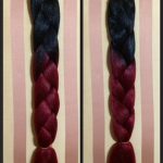 Szintetikus póthaj fekete-bordó ombre 100gr/60cm