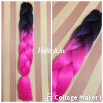 Szintetikus póthaj fekete-élénk lila 100-110gr