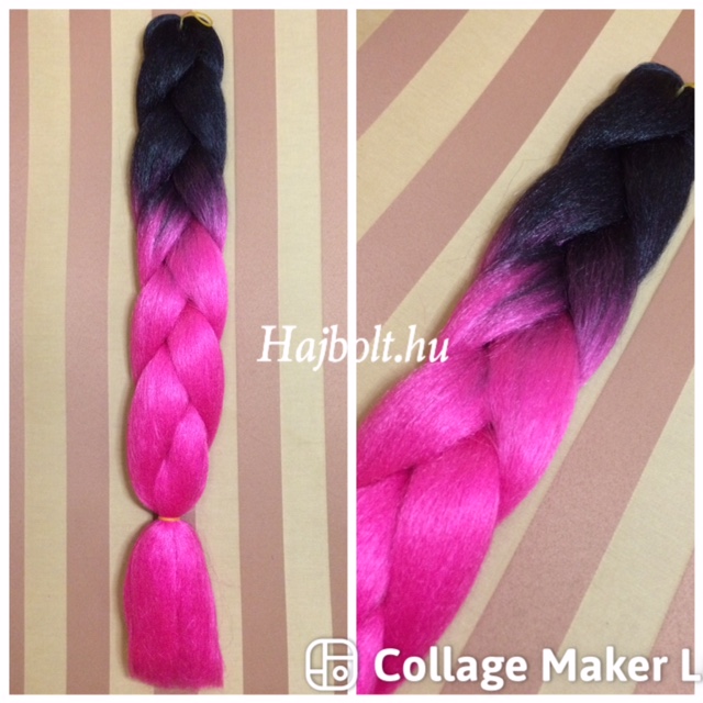 Szintetikus póthaj fekete-élénk lila 100-110gr