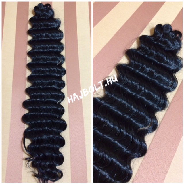 Szintetikus póthaj fekete hullámos 100gr/70-75cm (15)