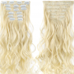 Platinaszőke csatos 40-80 cm eredeti emberi haj