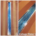 Glitter szál hajba, kék színű dísz hajfonáshoz