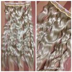 Hamvas szőke, egysoros vasalható csatos szintetikus haj 60cm