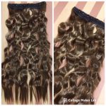 Barna egysoros vasalható csatos szintetikus haj 60cm