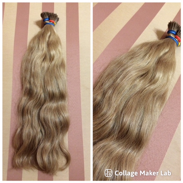 Tincsezett hullámos sötétszőke 40-43cm 100% eredeti emberi haj/ 10gr