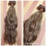 Festett 8-as barna hullámos tresszelt 100% eredeti emberi haj 60cm/ 10 gr