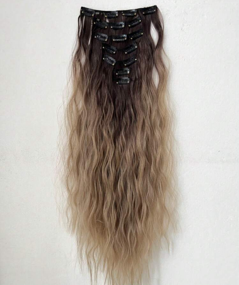 Ombre vasalható I. osztályú csatos, 55cm szintetikus haj (21)