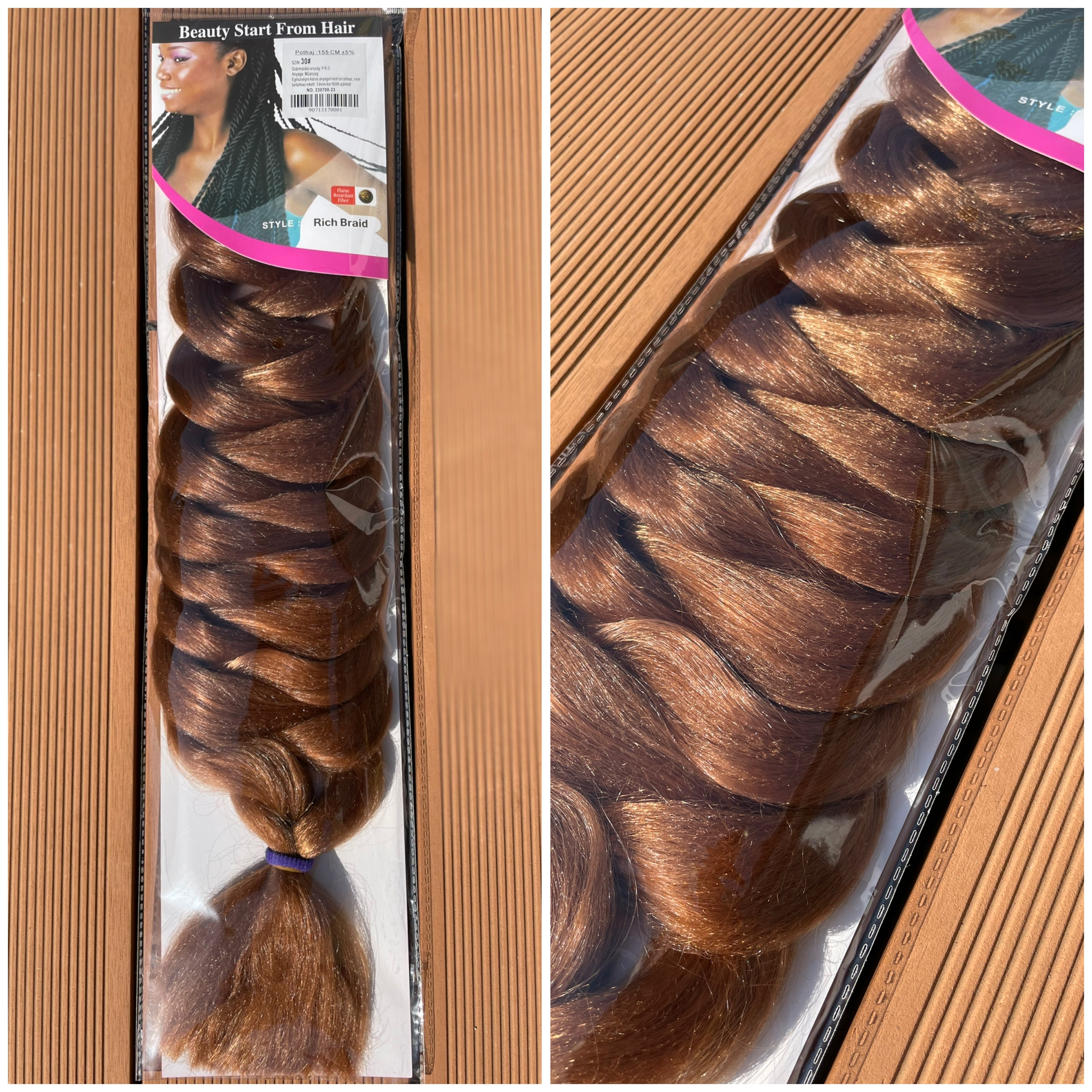 Szintetikus póthaj vörös 30# 120gr/100cm/ 10 db