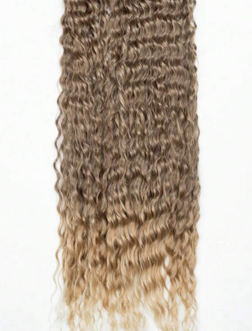 Szintetikus póthaj hamvas 8-as szőke-szőke ombre hullámos 100gr/50cm (7R)