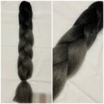 Szintetikus póthaj ombre fekete-grafit szürke 100gr / 60cm