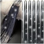 Glitter szál hajba, fekete vegyes színű dísz hajfonáshoz